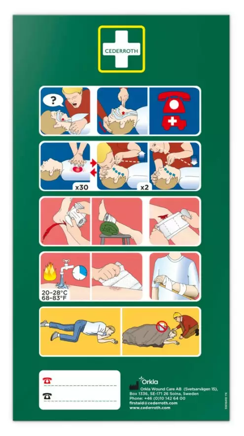 Hätäensiapuohjetarra CEDERROTH - Ensiaputuotteet - 130150 - 1