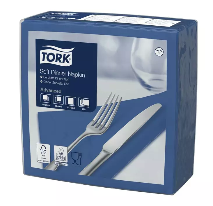 Lautasliina 39x39cm 1/4 TORK Soft Dinner - Servietit ja lautasliinat - 163730 - 1