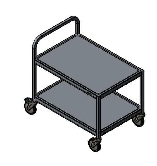 Hyllyvaunu 2 hyllyllä korkeus 600mm - Esitetelineet ja tarvikkeet - 177861 - 1