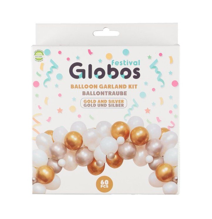 Ilmapallokaari 60 palloa GLOBOS - Askartelutarvikkeet - 179421 - 1