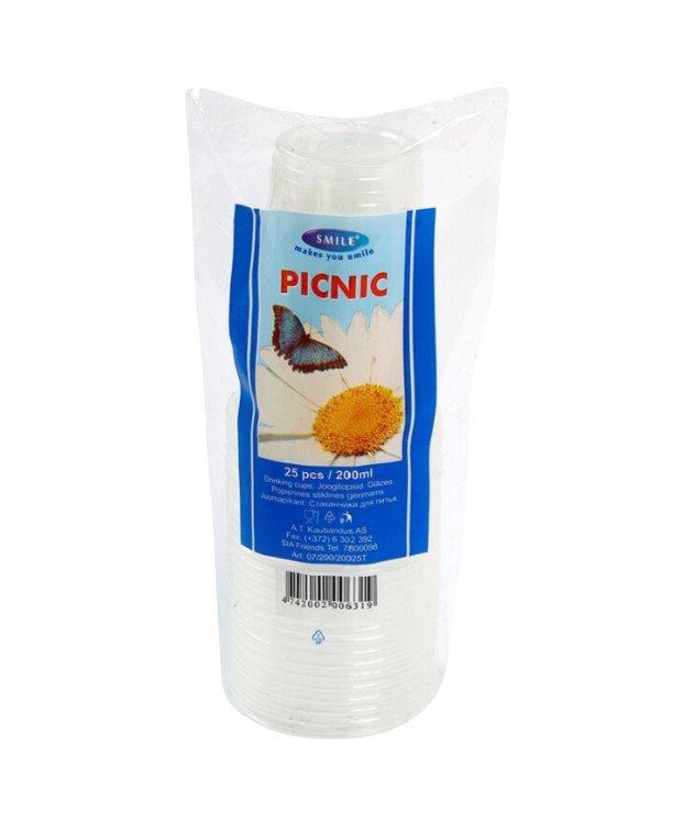Muovimuki 200ml SMILE Picnic - Kertakäyttömukit ja niiden kannet - 179941 - 1
