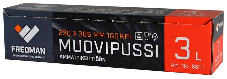 Pakastepussi 3L FREDMAN - Elintarvikepaperit ja -pussit - 157941 - 1