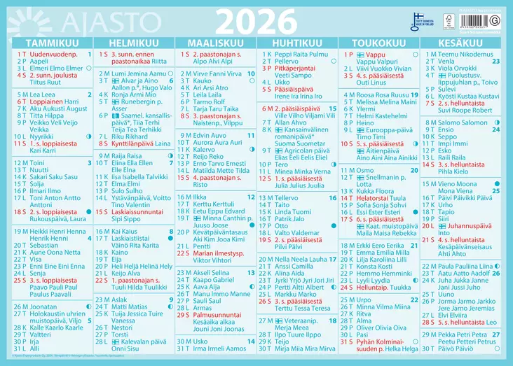 Suuri seinäalmanakka - Seinäkalenterit - 185301 - 1