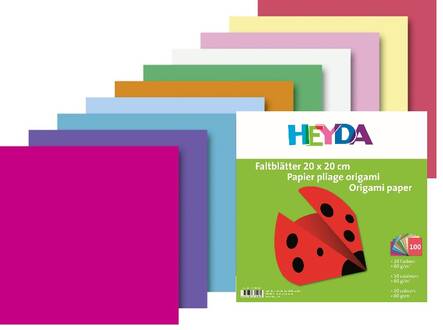 Origami 20x20 cm 60 g 100 lehteä 10 värin lajitelma - Askartelutarvikkeet - 137462 - 1