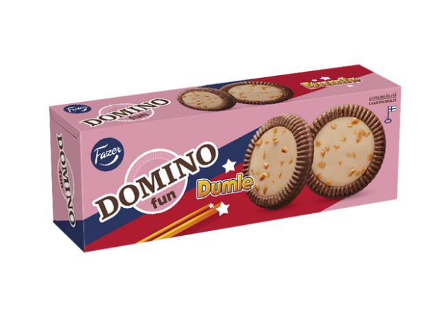 Keksi 120g FAZER Domino Fun Dumle - Keksit ja korput - 179852 - 1