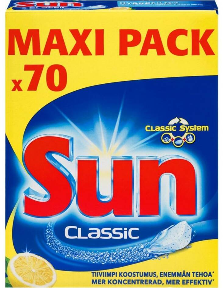 Konetiskitabletti 70tab SUN Classic - Kodin pesuaineet - 140002 - 1