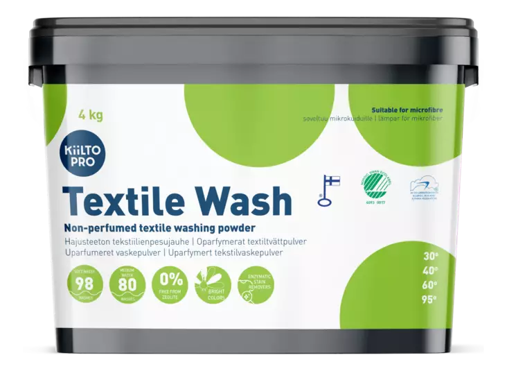 Pyykinpesuaine 4kg KIILTO Pro Textile Wash - Tekstiilien puhdistus ja huolto - 157732 - 1