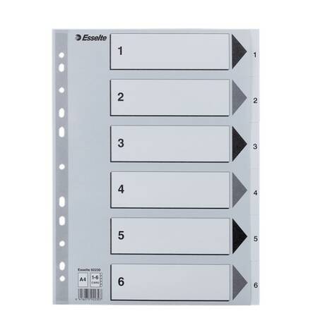 Rekisteri 1-6 A4 kartonki - Rekisterisarjat, kartonkiset - 102093 - 1