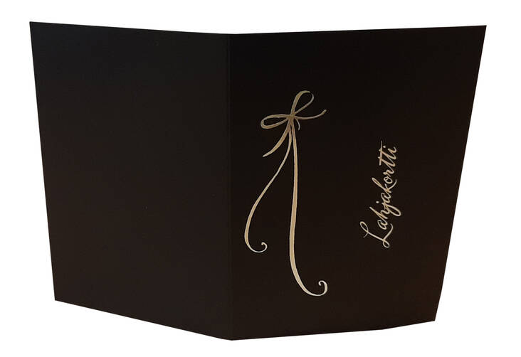 Lahjakortti A6 taitettu 5 + 5 - Postikortit, lahjakortit, adressit - 159633 - 1