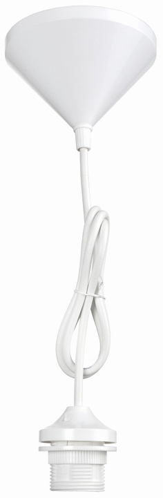 Valaisin ripustinjohto 1,5m e27 ulkokierre + rengas, kattokuppi ja liitinrima - Varalamput ja loisteputket - 134653 - 1