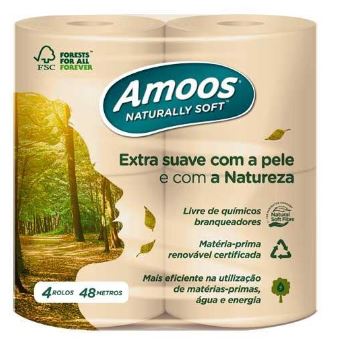 WC-paperi AMOOS Naturally Soft - Pikkurullat ja annostelijat - 171293 - 1