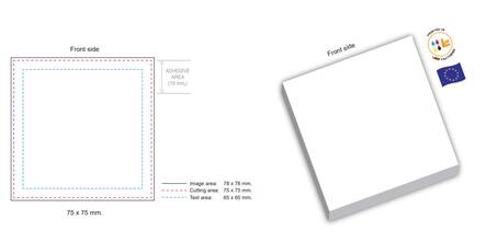 Viestilappu 75x75mm PAINETTU - Painetut vihkot ja viestilaput - 145844 - 1