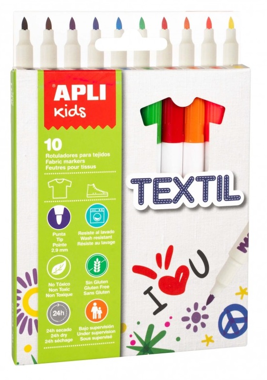 Tekstiilitussit 3mm APLI Kids - Muut merkintäkynät ja liidut - 166164 - 1