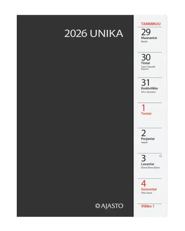 Unika, musta - Pöytäkalenterit - 185244 - 1