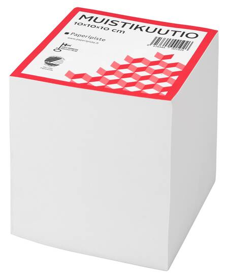 Muistilappukuutio 10x10x10cm PAPERIPISTE - Viestilappukuutiot - 127815 - 1