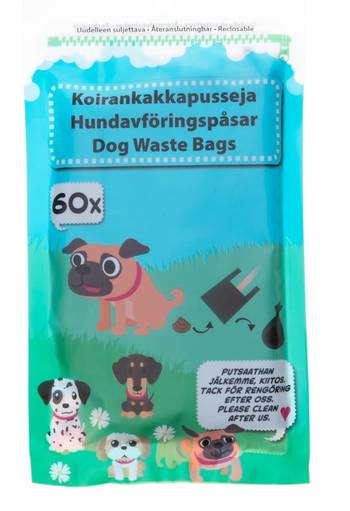 Koirankakkapussi 60kpl/pkt - Eläintarvikkeet - 142975 - 1