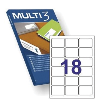 Tulostustarra 63,5x46,6 MULTI3 18-jak - Tulostus- ja kopiotarrat - 127315 - 1