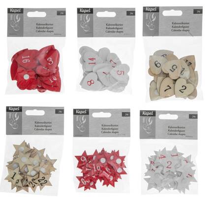 Kalenterikuviot numeroilla 1-24 - Askartelutarvikkeet - 158676 - 2