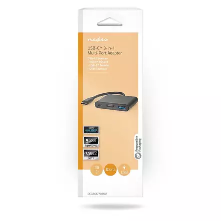 Moniporttisovitin Usb-C Nedis 3- in 1 - Muut koneet ja esityslaitteet - 182566 - 2