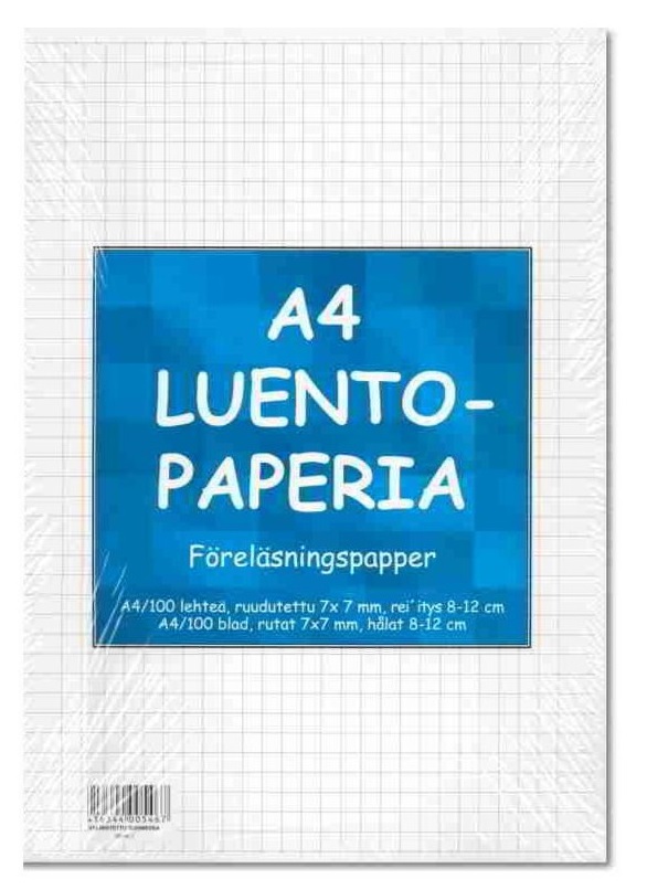 Luentopaperi A4/100 7mm PAPERIPISTE - Avo- ja muut lehtiöt - 102016 - 1