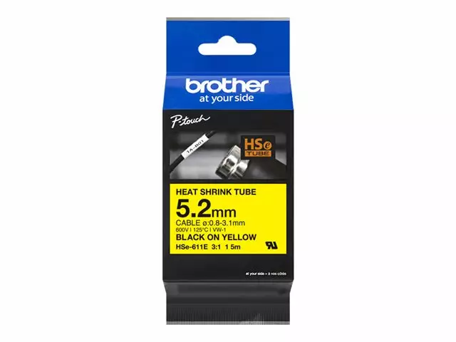 Kutistesukka BROTHER 5,2mm 1,5m HSE-611E - Tarranauhat Brother - 185456 - 1