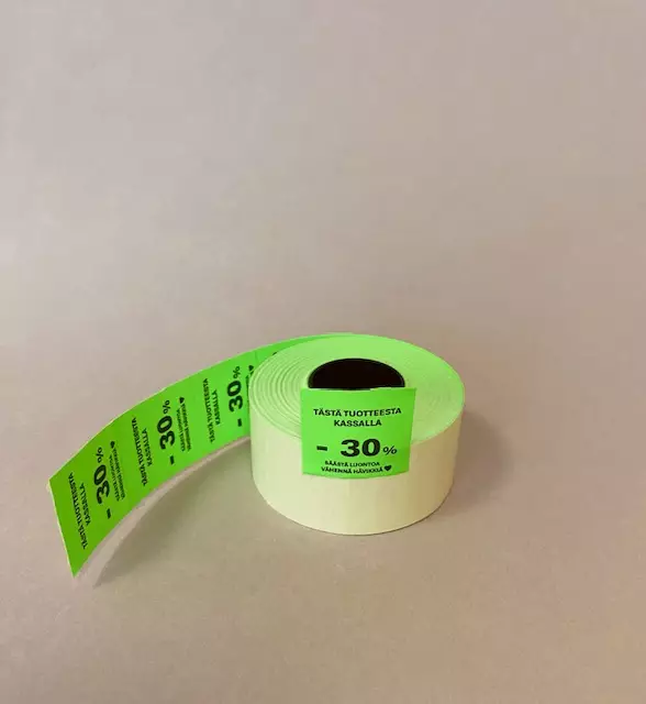 Hinnoittelukoneen etiketti 29x28 vihreä - Hinnoittelukoneen nauhat ja väritelat - 183426 - 1