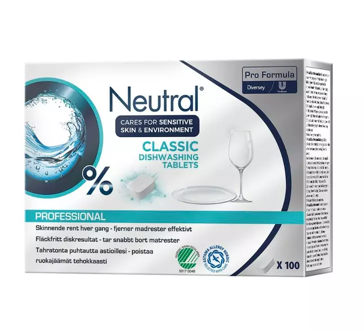 Konetiskitabletti 100tab NEUTRAL Classic - Astianpesuaineet ja keittiön puhtaus - 187086 - 1