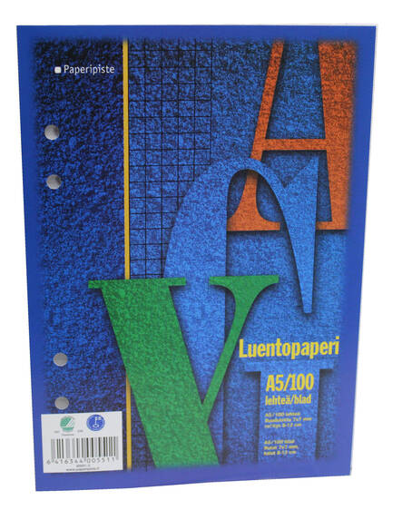 Luentopaperi A5/100 7x7mm PAPERIPISTE - Avo- ja muut lehtiöt - 102017 - 1