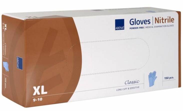 Nitriilikäsine pitkä XL/10 ABENA - Suojavarusteet (käsineet,päähineet yms) - 167477 - 1