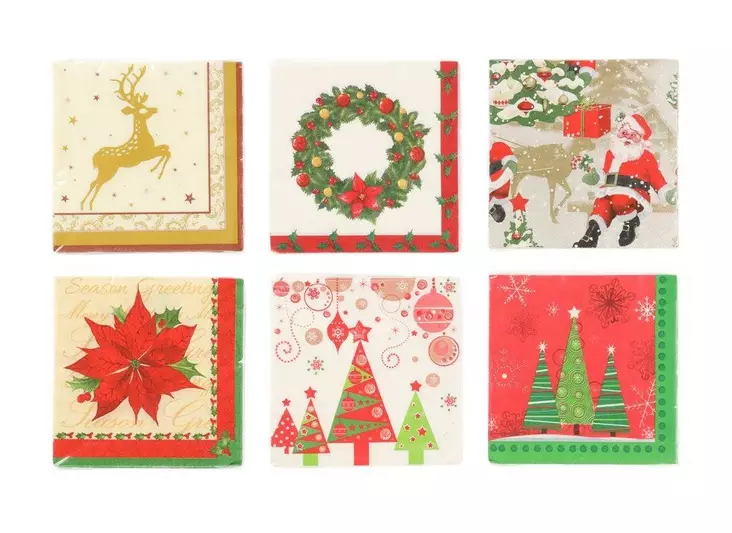 Lautasliina joulu 33x33cm 1/4 20kpl/pkt - Servietit ja lautasliinat - 107297 - 1