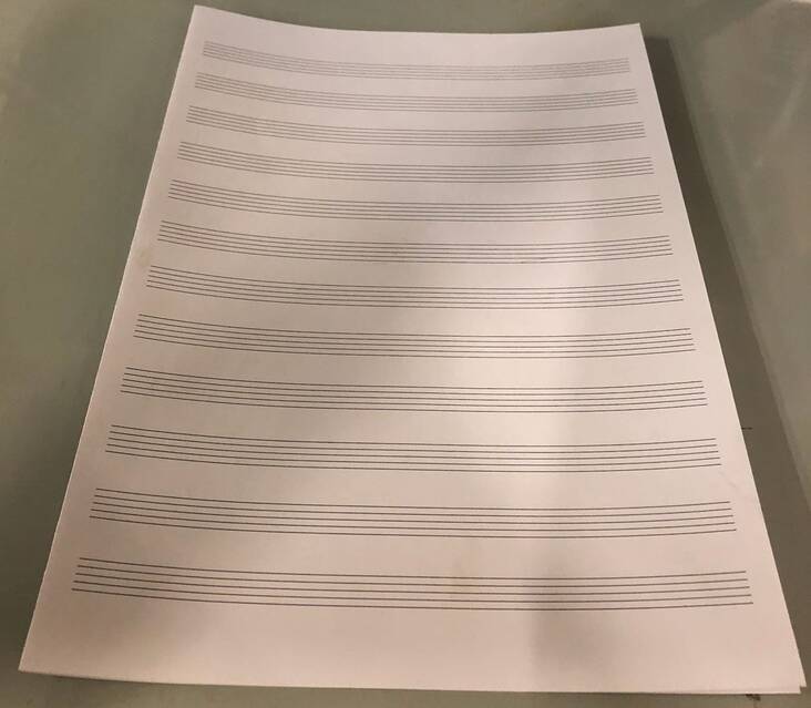 Nuottipaperi taitettu A3 12 viivoilla - Kouluvihkot - 102018 - 1