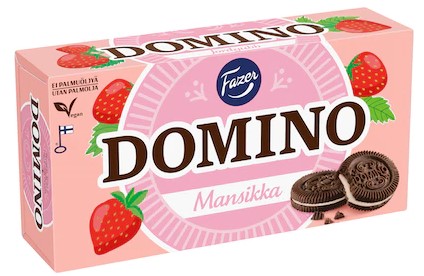 Keksi Domino Mansikka 350g FAZER - Keksit ja korput - 174039 - 1