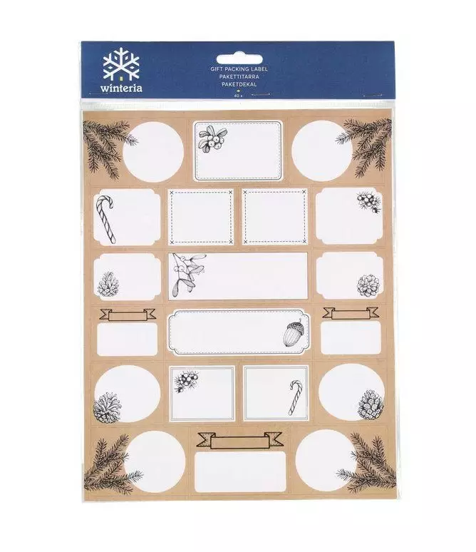 Pakettitarra 2x20kpl/pkt WINTERIA - Tarrat ja tarrakirjat - 145089 - 1